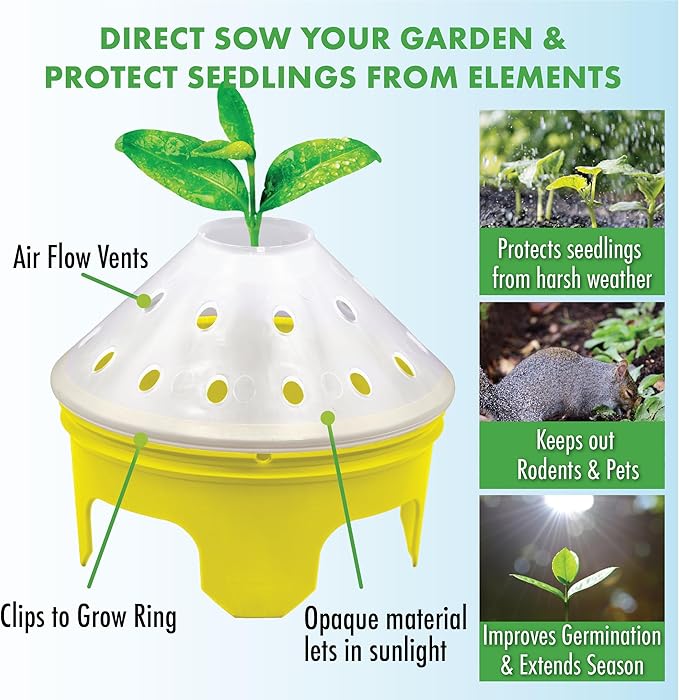 Kids Outdoor Zinnia Garden Kit - Complete Kit for Growing Your Own Zinnias from Seeds with Grow Rings and Greenhouse Germination Domes, Non-GMO Seeds, BPA-Free