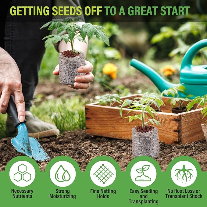 Legigo 100 PCS Coco Coir Seed Starter Plugs, 30mm Coconut Coir Pellets Seed Starter Soil for Plants, Compressed Seedling Starter Pods Pellets Seed Sprouted Potting Soil for Flowers, Herbs, Vegetables