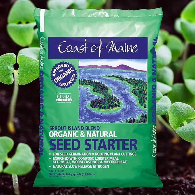 Coast of Maine, 8qt (Pack of 4) Sprout Island Blend, Organic & Natural Seed Starter for Seed Germination & Root Plant Cuttings
