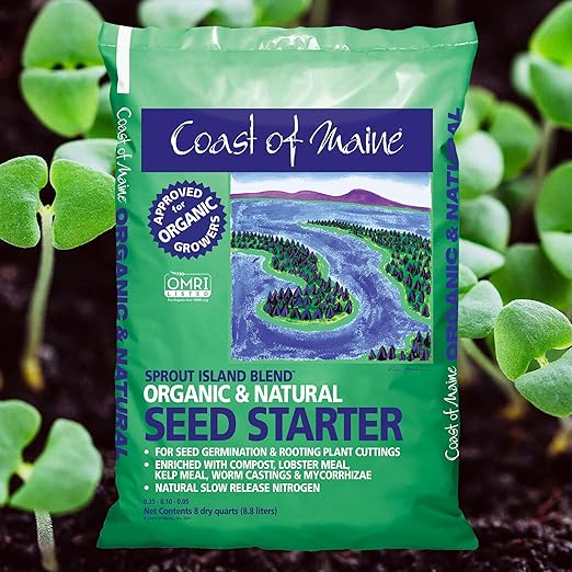 Coast of Maine, 8qt (Pack of 2) Sprout Island Blend, Organic & Natural Seed Starter for Seed Germination & Root Plant Cuttings