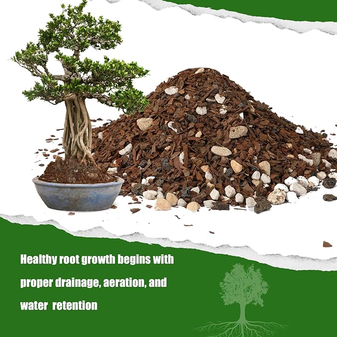Bonsai Soil Mix Ready to Use (4qt), Premium Fast Draining Organic All Purpose Potting Mix for All Varieties of Bonsai