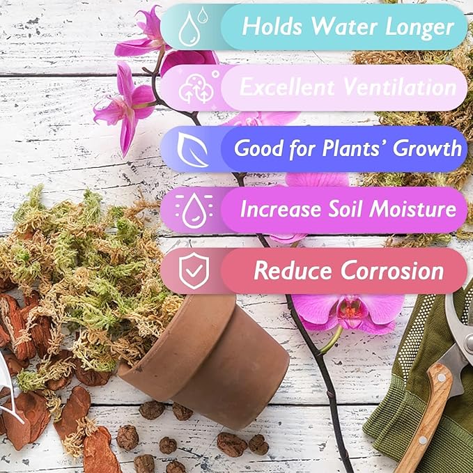 Halatool 3.3LBS Natural Sphagnum Moss for Plants 60 QT Premium Peat Moss Dried Long Fiber Orchid Moss for Orchid Repotting Carnivorous Succulents Garden Flowers Crafts Terrarium and Reptiles