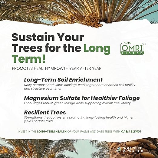 Soil Seed & Water Oasis Blend Concentrated Organic Soil Amendment Fertilizer for Palm & Date Trees
