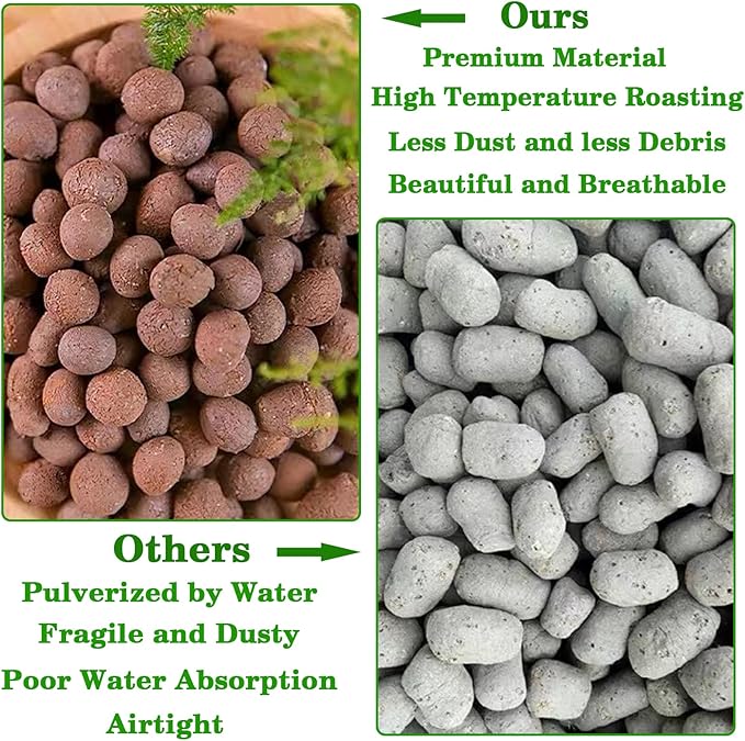 Legigo 4 LBS Organic Expanded Clay Pebbles, 4mm-16mm Light Clay Leca Balls for Plants, Natural Hydroton Clay Pebbles for Hydroponic & Aquaponics Growing, Orchid Potting Mix, Dutch Buckets, Drainage