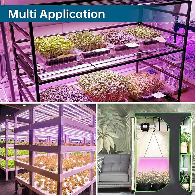 Barrina LED Grow Light 4FT, 168W(4 x 42W, 1000W Equivalent), Full Spectrum, V-Shape with Reflector, Grow Light Strip, Grow Lights for Indoor Plants, 4-Pack