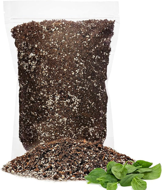 Premium Organic Potting Soil for Spinach - (1 Quart Bag)