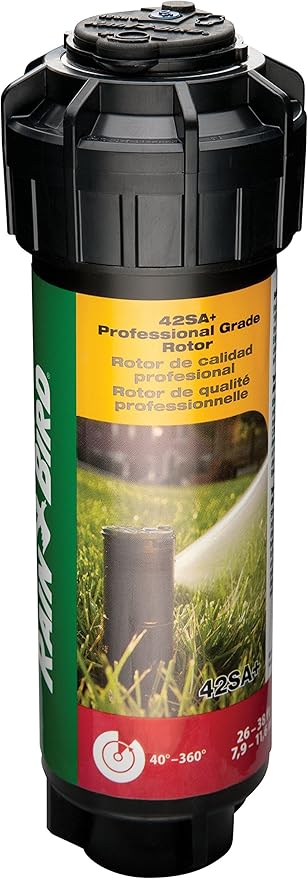 Rain Bird 42SA+ Simple Adjust Gear Drive Rotor, Adjustable 40° - 360° Pattern, 26' - 38' Spray Distance, Black