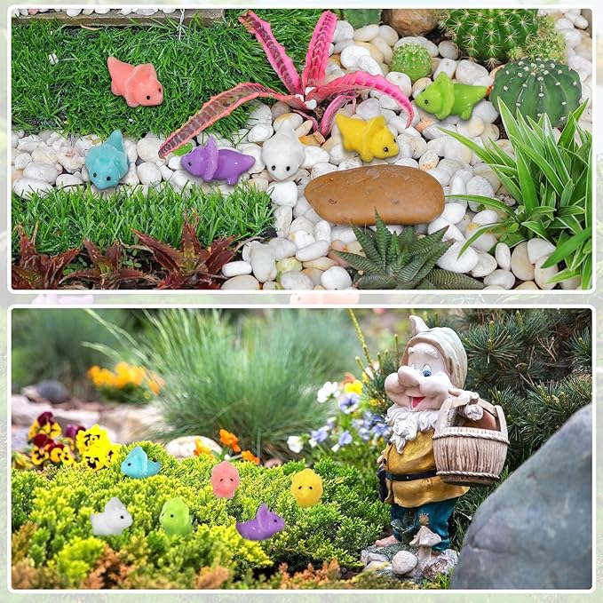 Soaoo 120 Pcs Mini Dinosaur Figures Mini Resin Dinosaur Figures Tiny Resin Animals Miniature Fairy Figurines Cute Micro for Ornaments DIY Fairy Miniature Garden Moss Landscape Craft for Home Decor
