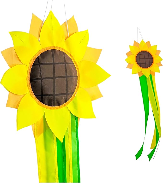 Madrona Brands Sunflower Windsock | Durable Outdoor Hanging Decoration | Yard, Garden, Patio, Home and More | 42-Inch