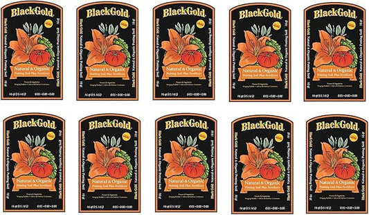 Black Gold Organic in/Outdoor Potting Soil, 16 Quart Bag (10)
