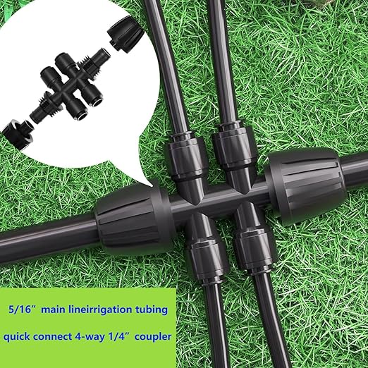 65Ft 5/16" Dropper Blank Distribution Tube Irrigation Kit with 4Pack6 Fast Coupling Coupler for DIY Garden Irrigation System,Dropper and Drip Irrigation System kit (20 m)