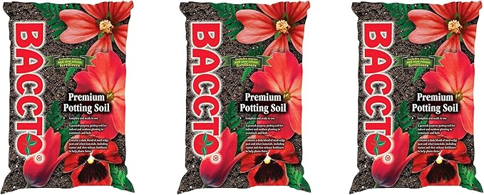 1225 Baccto Premium Potting Soil, 25-Pound (Three Pack)