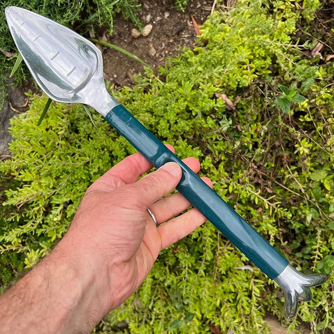 Kings County Tools Combo Garden Hand Tool | Combination Trowel & Rake | Trake Measures 17” | Use for Weeding, Planting and Transporting | Polished Cast-Aluminum