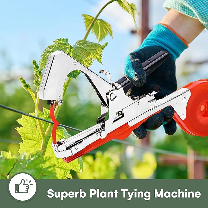 2WAYZ Plant Tying Machine - Secure Plants to Support Stakes with Ease with Plant Tying Tie Up Tool for Gardening & Vines - Lightweight Tape Tool - Plant Upright Tying Tapetool