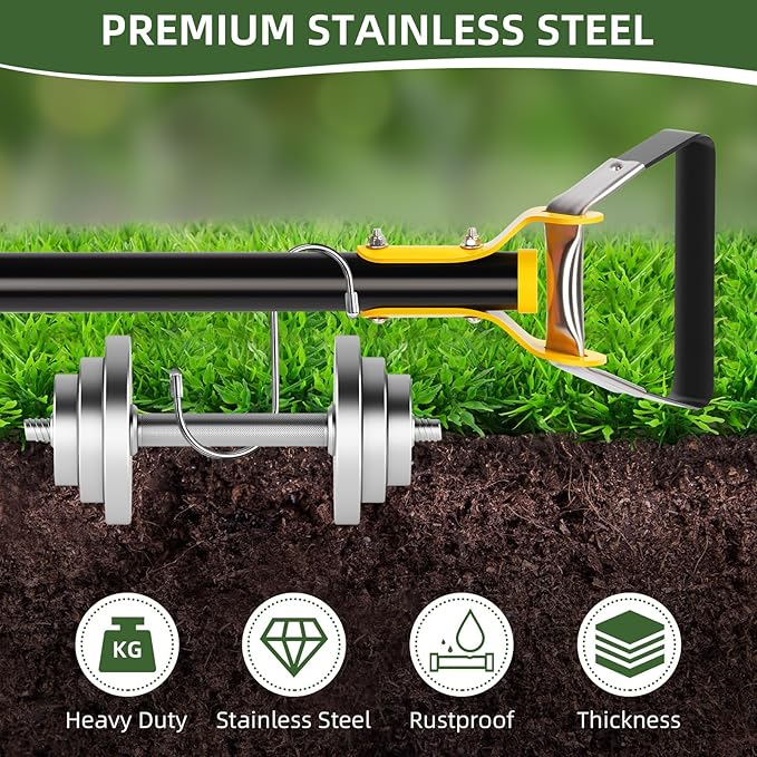 Hoe Garden Tool,Scuffle Garden Hoe for Weeding 30-60 Inch,Long Handle Heavy Duty Adjustable Hula Hoe,Gardening Stainless Steel Loop Stirrup Action Hoe