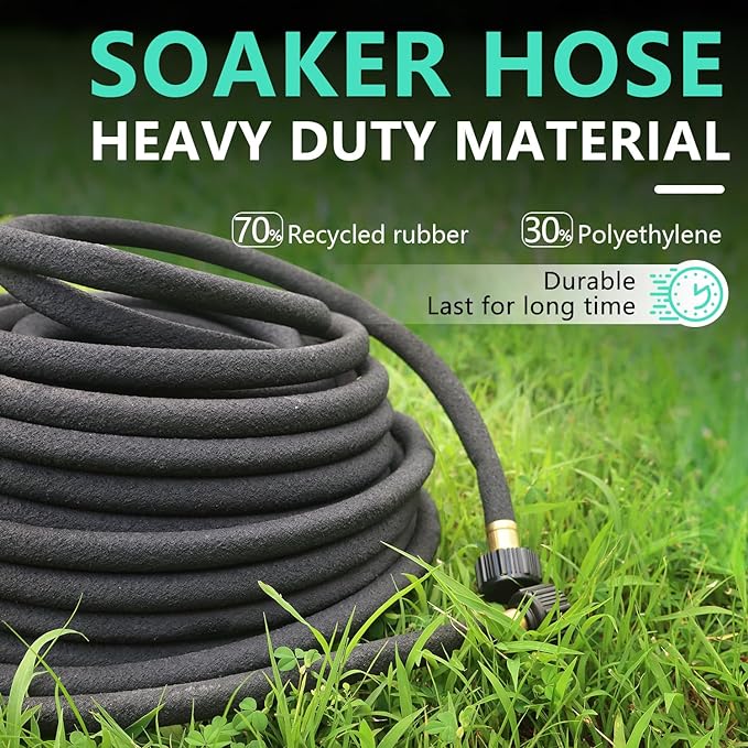 1/2’’ Soaker Hose 75 Ft for Garden Beds, Soaker Hoses for Garden 75 Ft, Garden Soaker Hose 75 Ft Drip Hoses for Garden Drip Garden Hose Irrigation System (75 ft)