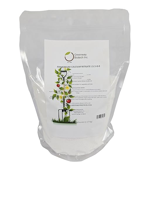 Calcium Nitrate Solution Grade Fertilizer Water Soluble Hydroponics"Greenway Biotech Brand" 5 Pounds
