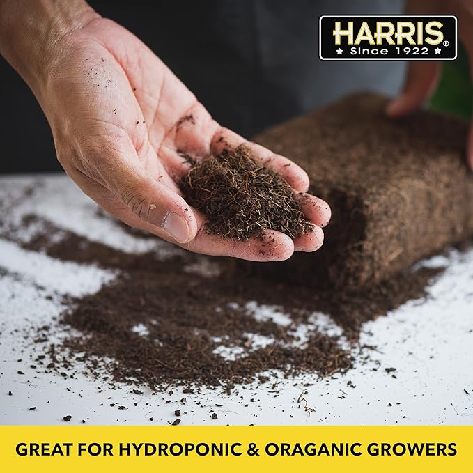 Harris Coco Coir Pith, 4 Bricks Expand to 9 Gallons of Coconut Coir to Promote Healthy Root Growth