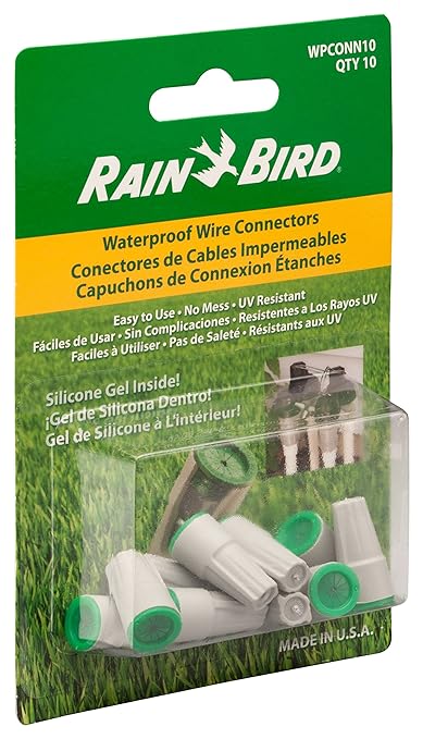Rain Bird WPCONN10 Waterproof Grease Cap Wire Connectors, 30-Pack, Black/Green