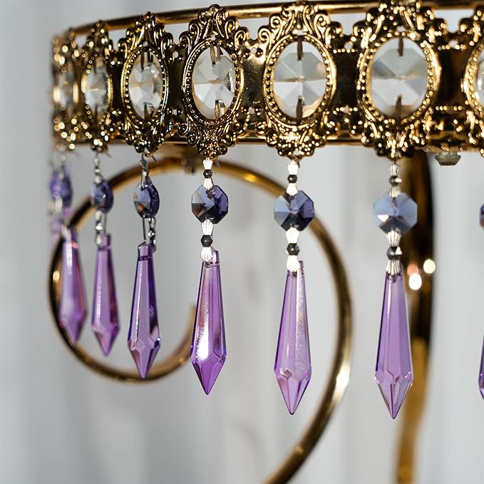 HDCRYSTALGIFTS Purple Chandelier Icicle Drop Prisms Crystal 55mm, Pack of 25