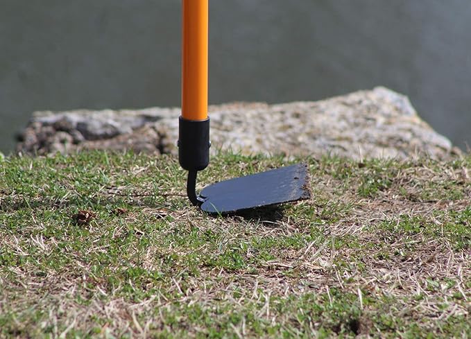 Ashman Garden Hoe (1 Pack)– Sturdy Hand Tiller – Heavy Duty Blade for Digging, Loosening Soil, and Weeding – Rubber Grip Handle for a Strong Hold – Rust Resistant Build.