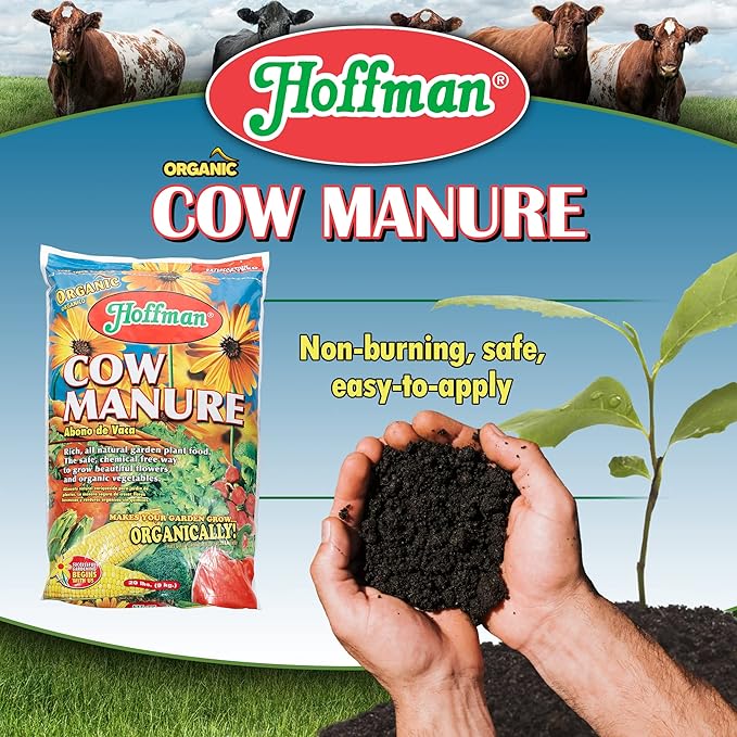 Hoffman Organic Cow Manure Vegetable and Flower Garden Fertilizer, 1-1-1 Formulation, 20lbs