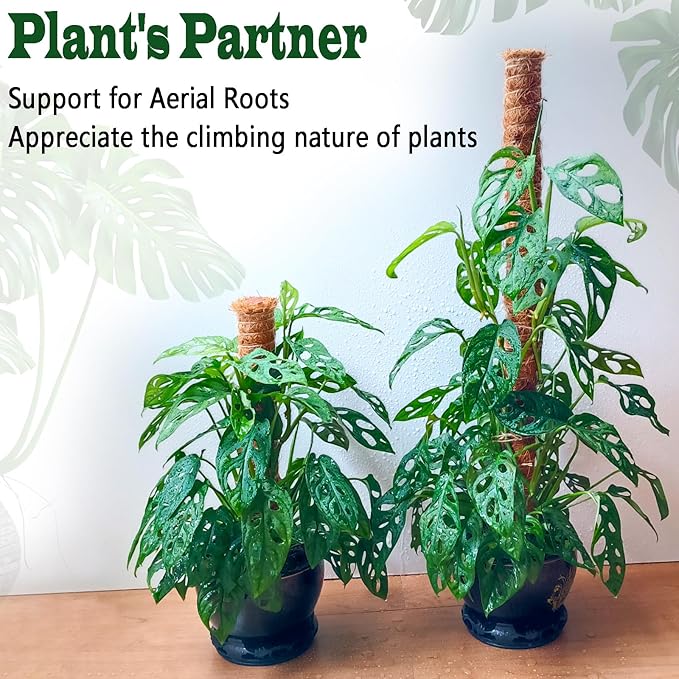 4 Pack 22 Inch Moss Poles, Stackable Moss Pole for Plants Monstera, 70 Inch Tall Moss Poles for Climbing Plants Indoor, Coir Totem Plant Support Stakes Stand for Potted Plants, Pothos