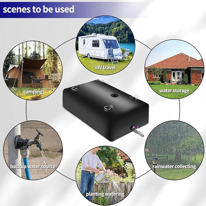 Large Capacity Water Storage Bladder Containers, Bladder Tank for Drought Resistance, Fire Prevention, Emergency Water, Agricultural Irrigation Outdoor(330L/87Gal,Black)