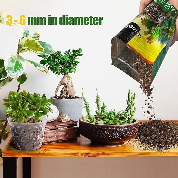 Succulent & Cactus Soil Potting Mix 2qt, Pre-Mixed Ready to Use with Fast Draining Fits for Bonsai, Terrarium and Houseplant