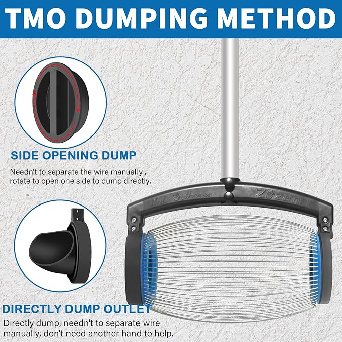 Zozen Nut Gatherer, 2 Dumping Method | Walnut Picker Upper Roller, Pine Cone Picker Upper - Apply to Pinecone, Hickory, Chestnuts, Buckeyes, Golf, Crab Apple Objects Size 1'' to 2.5''; 1.5 Gallon