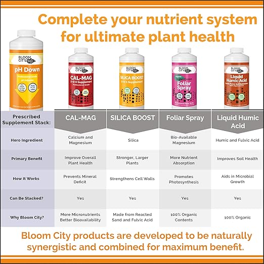 Bloom City Professional pH Down Liquid Fertilizer, Quart (32 oz)