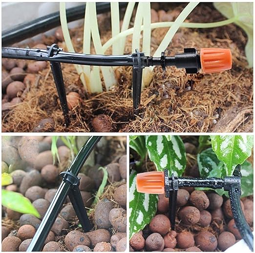 MSDADA Drip Irrigation Kit, 50ft Garden Automatic Irrigation System, 1/4" Blank Distribution Tubing Hose Adjustable Nozzle, Plant Watering Kit for Garden, Patio, Greenhouse, Flower Bed, Lawn