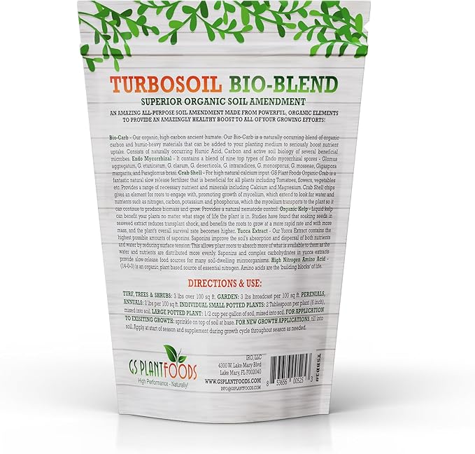 Organic Soil for Vegetable Garden Turbo Soil Bio-Blend, Superior Organic Soil Amendment (3 lbs)