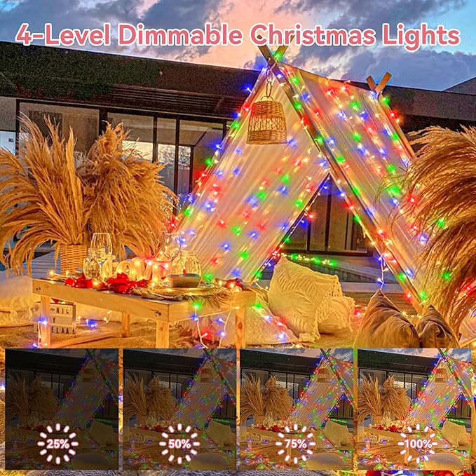 Heceltt 1140 LED 449 FT String Lights Outdoor, 8 Modes Christmas Lights Plug in, IP44 Waterproof Led String Lights with Timer and Memory for Xmas Yard Party Garden Decorations (Multicolor)