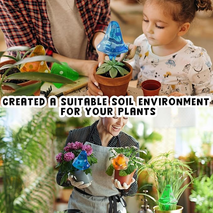 Plant Self Watering Globes Bulbs Planter Insert Automatic Plastic Watering Devices Plant Waterer Spikes for Indoor Outdoor,Self Irrigation System Lasts for 3-4 Weeks