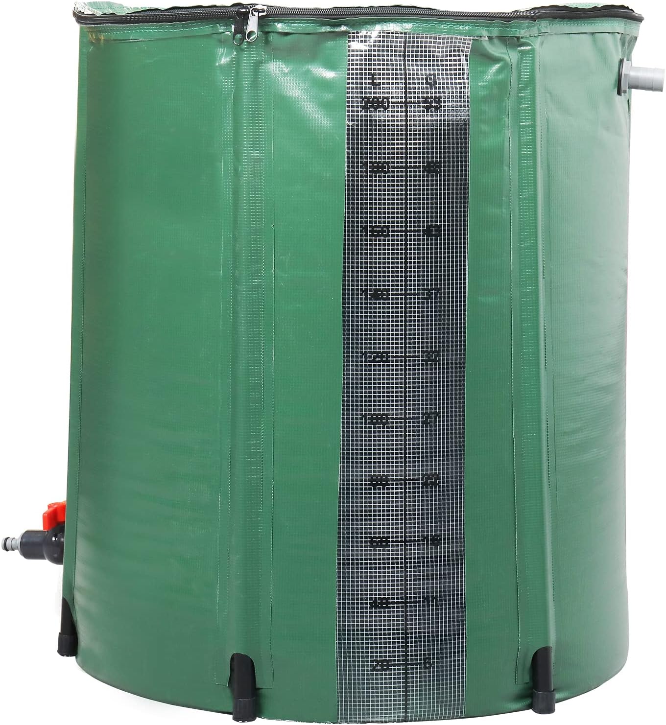 Collapsible Rain Barrel, 50 Gallon Portable Rainwater Collection System, Rain Catcher Barrel with Volume Scale Mark, Spigots and Overflow Kit, Rain Water Barrel Collector for Garden, Green