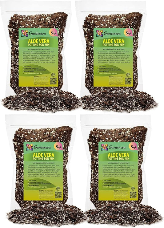 Premium Aloe Vera Potting Soil Mix - 20 Quart - (4 Bags of 5QT)