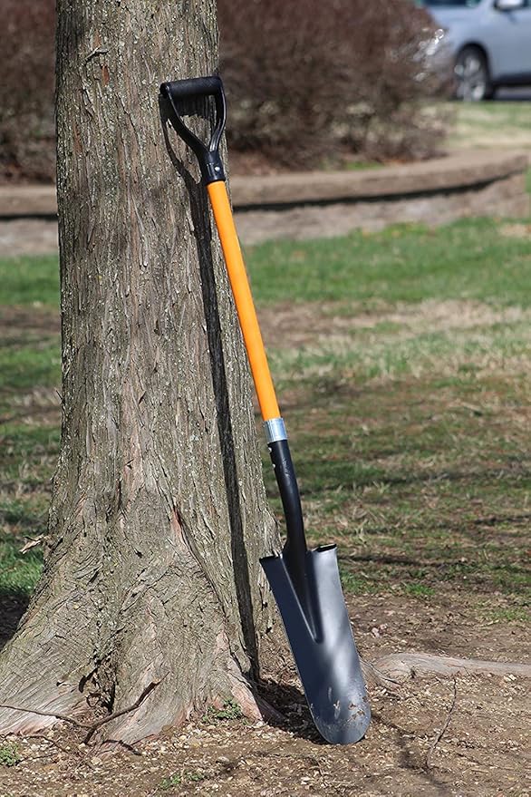 Ashman Drain Spade Shovel (Pack of 6) - 48-Inch Long D Handle Spade - Heavy Duty Handle with Thick Metal Blade - Premium Quality Orange Multi Purpose Shovel.