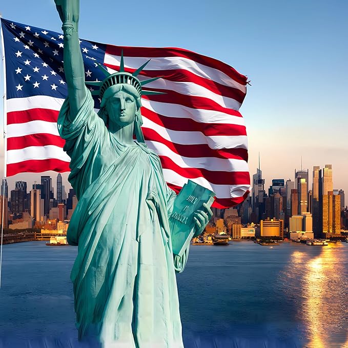 AZCOVER American Flag 5x8 FT Us Flag for Outside Heavy Duty Nylon American Flags for Outdoor with Embroidered Stars Sewn Stipes and Brass Grommets All Weather Lasting United States Flag