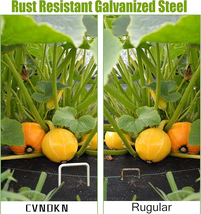 50 pcs 6 inch U-Shaped Landscape Staples and 50 pcs Fixing Gasket Sets, Garden Landscape Staples are Suitable for Outdoor Irrigation Hoses,Fixed Fences,Artificial Turf Nails and Tents.