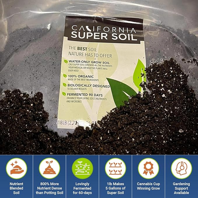 The Bud Grower | | California Super Soil | Premium 100% Nutrient Rich Organic Super Soil | 5 Pack of Hydroponic Nutrients and Grow Supplies | All-in-One Grow Tent Kit's & Supplies