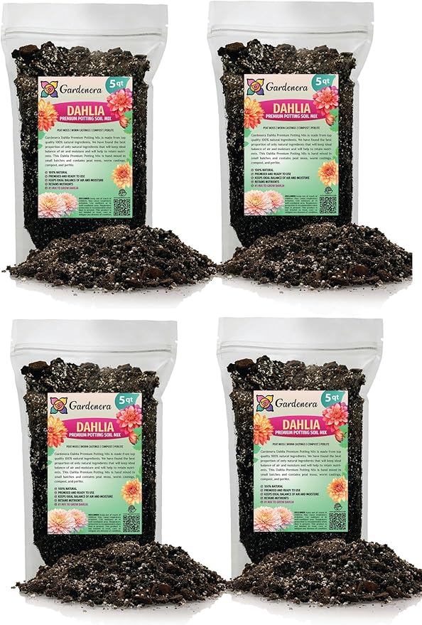 Premium Dahlia Potting Soil Mix - Ideal for Growing Vibrant and Healthy Dahlias - 20 Quart