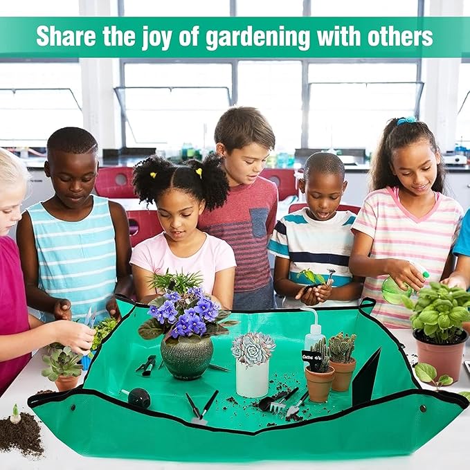 20 pcs Succulent Tool Set - 39.4" Indoor Plant Repotting Mat and 19 Pcs Mini Succulent Hand Tools, Garden Flower Plants Transplanting Supplies for Christmas Holiday Gardening Gifts Outdoor, Green