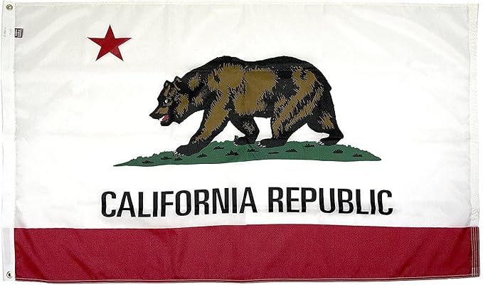 FlagSource California Nylon State Flag, Made in the USA, 6x10'