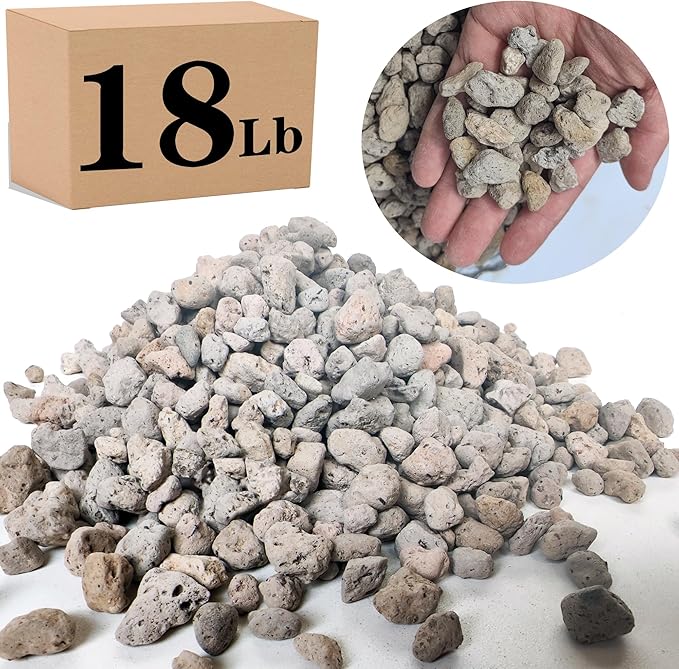 Voulosimi Garden Pumice Rock Horticultural Cactus Bonsai Succulent Soil Additive for Plants, Landscaping, Vase Fillers (1/2 inch, 18 LB)