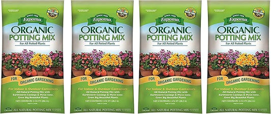 Espoma Organic Potting Soil Mix - All Natural Potting Mix For All Indoor & Outdoor Containers Including Herbs & Vegetables. For Organic Gardening, 16qt. bag. Pack of 4