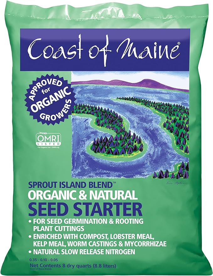 Coast of Maine, 8qt (Pack of 4) Sprout Island Blend, Organic & Natural Seed Starter for Seed Germination & Root Plant Cuttings