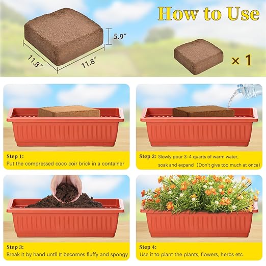 Eco-Friendly Coco Coir Mat & 10lbs Soil Conditioner for Plants, Succulents, Violets - Supports Strong Roots & Healthy Growth