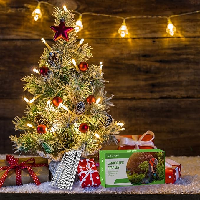 Landscape Staples Galvanized Garden Stakes,6 inch 200 Pack 12 Gauge Heavy Duty Garden Pins for Fences, Lawns, Weed Barriers and Landscape Fabrics, Irrigation Hose,Yard Lawn, Landscape Fabric