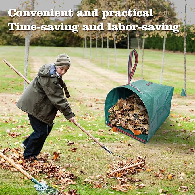 Leaf Collector Bags,Collapsible Yard Waste Bag 4-Pack,Large Yard Dustpan-Type Garden Bag,Reuseable Lawn and Leaf Bags,40 Gallons Garden Bags for Leaves Lawn Grass Clippings Parties,Laundry,Camping